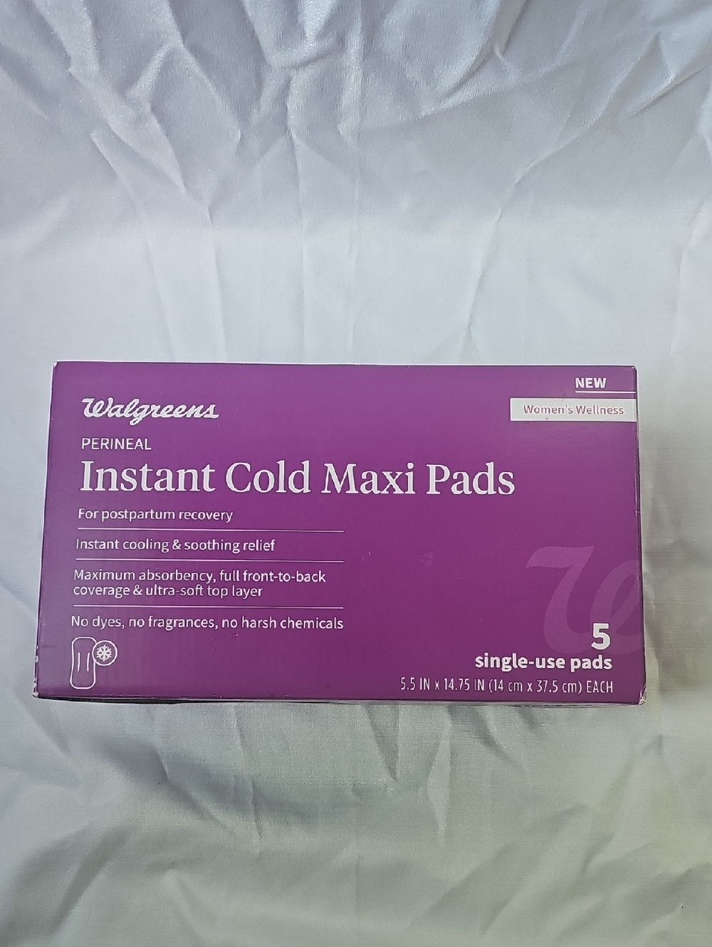 Walgreens Perineal Instant Cold Maxi Pads (postpartum), 5.5 X 14.75 in (5 ct)